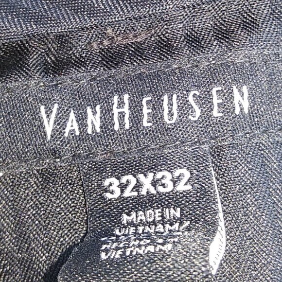 Van Heusen Black Pinstripe Mens Pants Slacks 32x32 - Picture 12 of 16